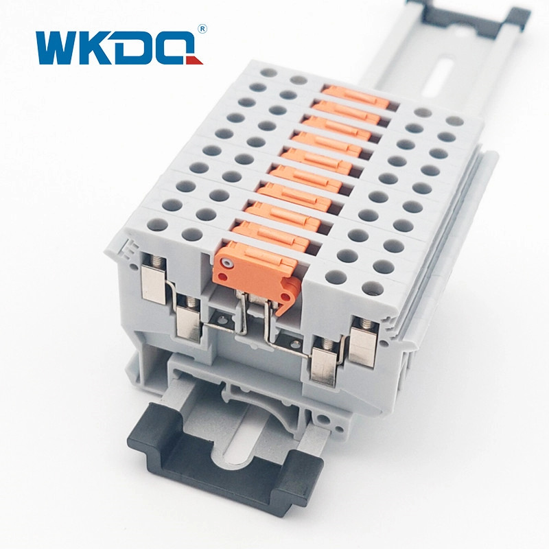 16A Din Rail Screw Type Knife Disconnect Terminal Block 4 Melakukan 4 Mm² 690V