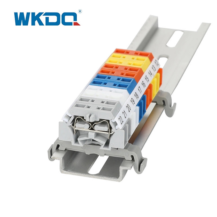 260-301B Spring Type Terminal Block Connector Snap In Mounting Screwless 2 Conductor Time Saving Kualitas Tinggi Warna Abu-abu