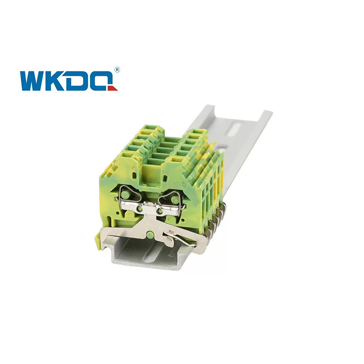 281-107 Universal Electrical Spring Type Terminal Block Connector 4mm Standar Tahan Getaran Warna Hijau