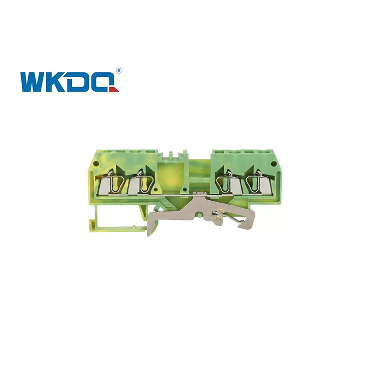 281-687 Blok Terminal Jenis Pegas Suhu Tinggi PE Grounding Jelas Mengidentifikasi Warna Hijau Nilon PA66