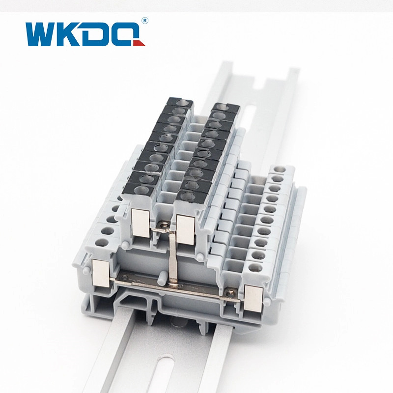 35mm Screw Type Din Rail 2 Level Terminal Block Dengan Equipotensial Bonder