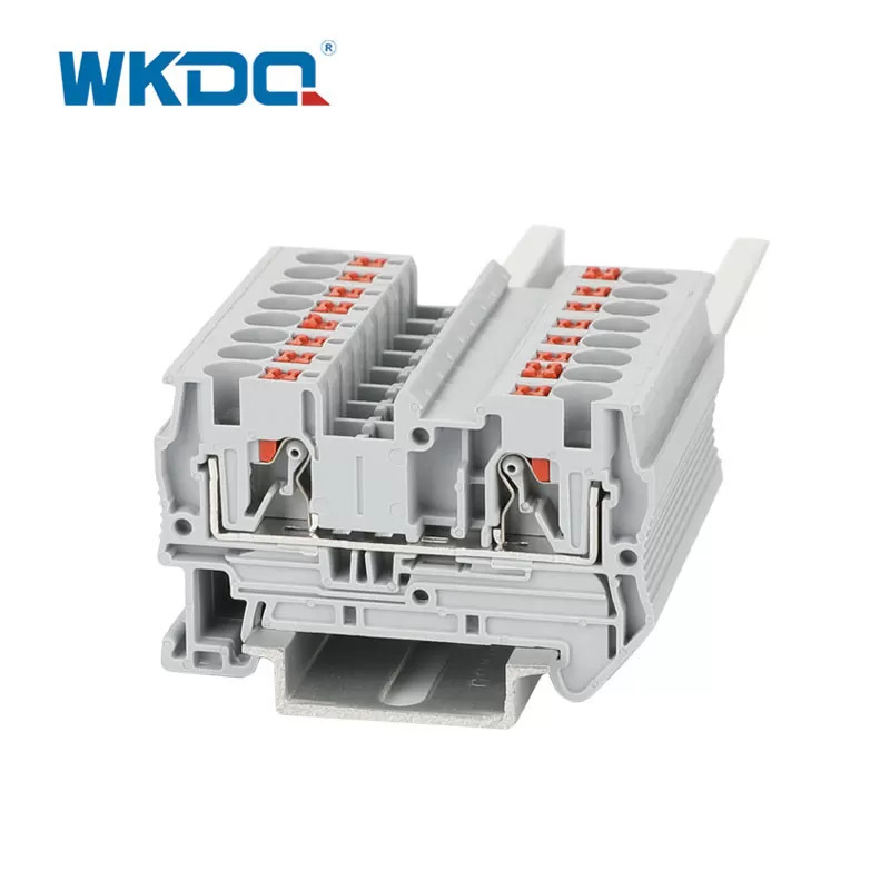 DIN Rail 4sqmm Musim Semi Dorong Di Terminal Blok