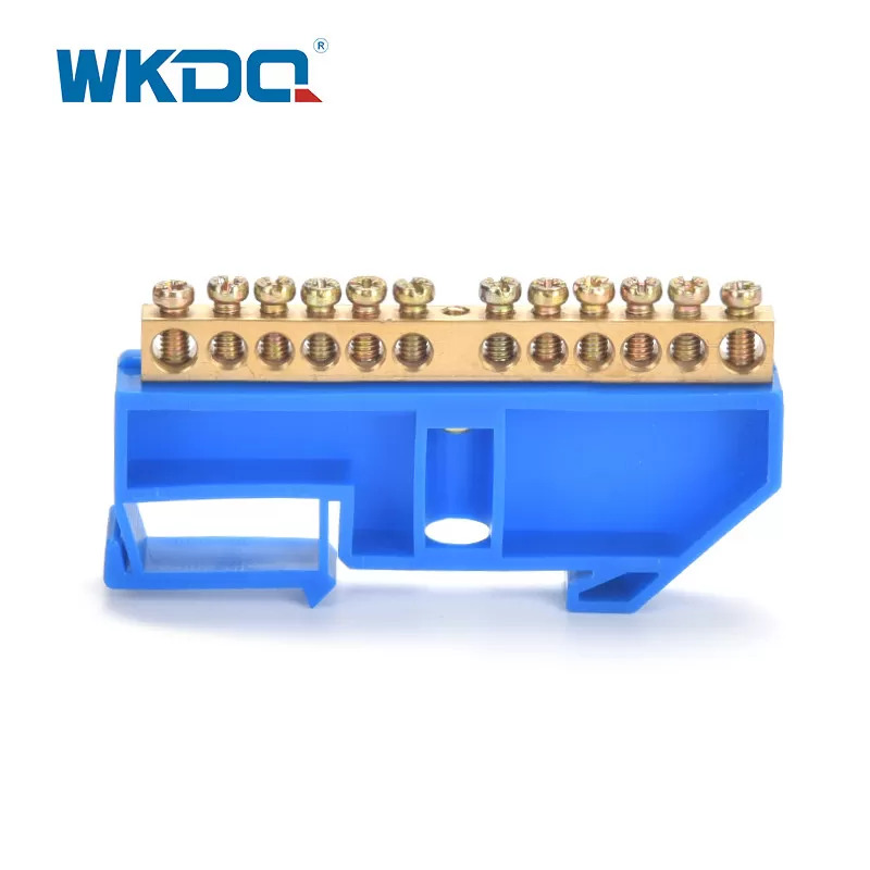 Din Rail Mounted Terminal Bus Bar Terminal Bus Bar Netral Blok Biru 500V_17.5A