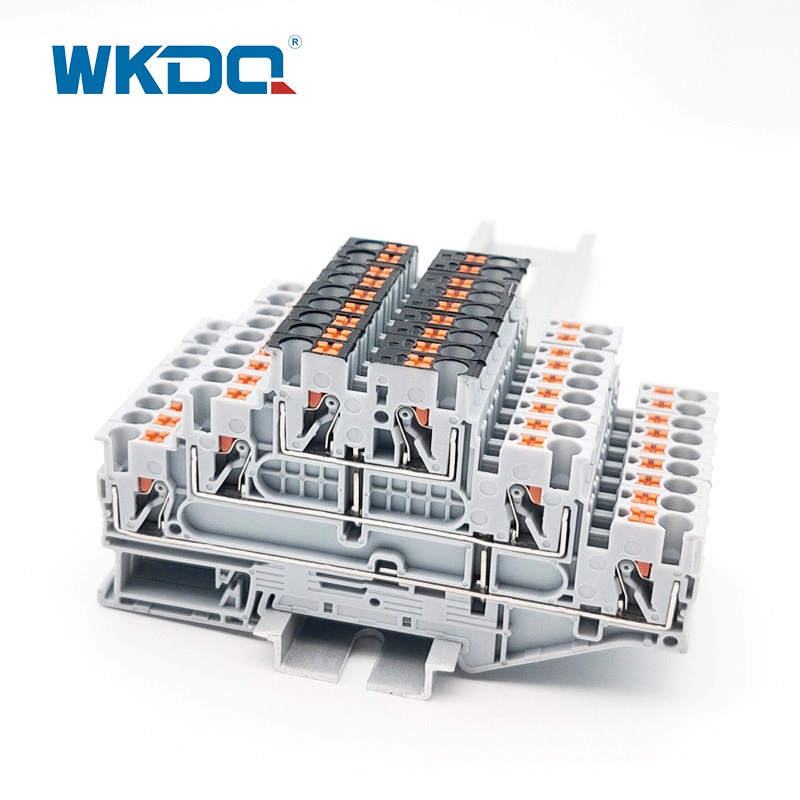 DIN Rail NS 35 Terminal Koneksi Push In Memblokir Tipe Interkoneksi