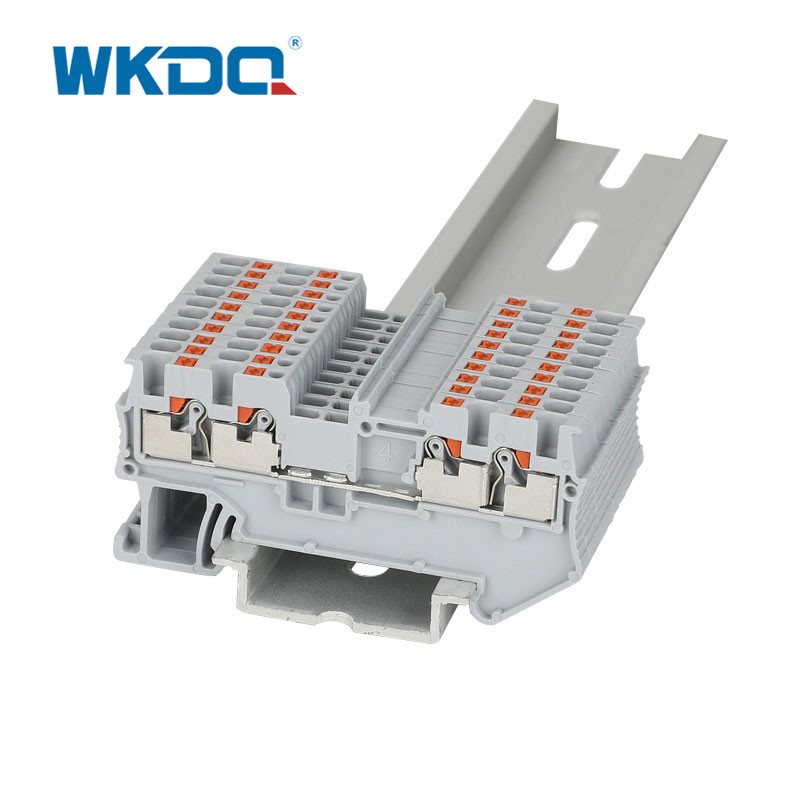 Din Rail Push In Connection Konektor Kawat Terminal Sekrup Sertifikasi CE / RoHS