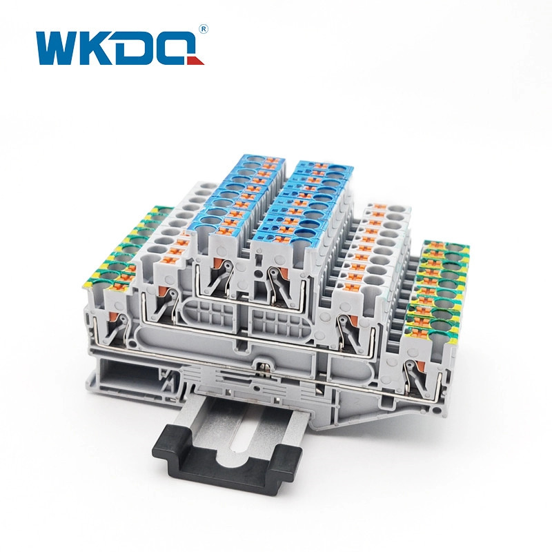 Din Rail Push In Terminal Block Blok Terminal Multi Level Dengan Kaki PE