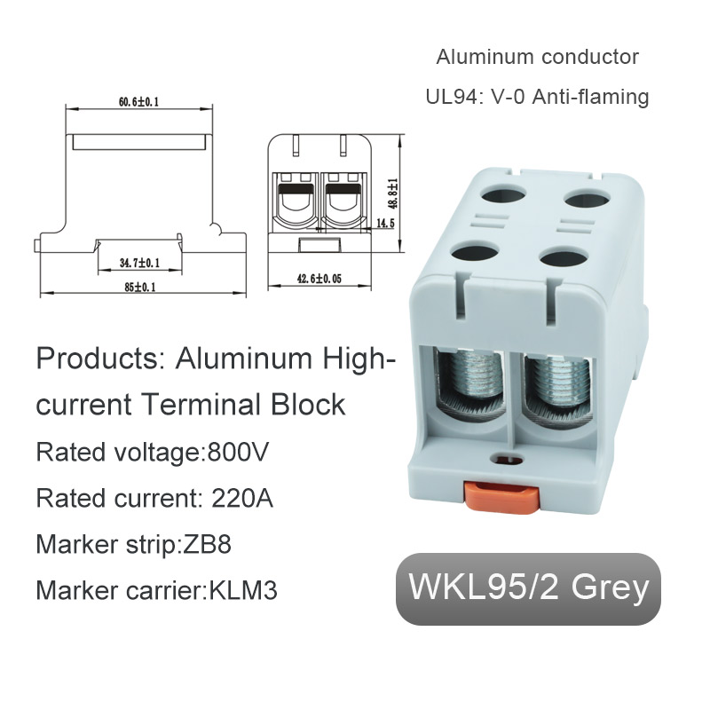Entri ganda blok terminal aluminium arus tinggi