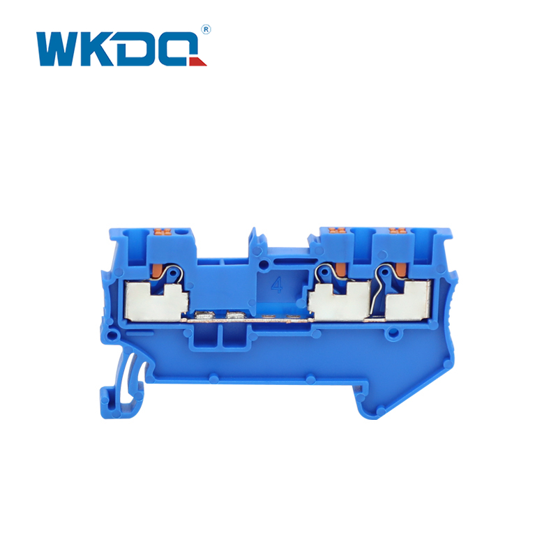 Blok Terminal Listrik Umpan Melalui Kawat 1.5mm 1 Input 2 Terminal Dorong Output