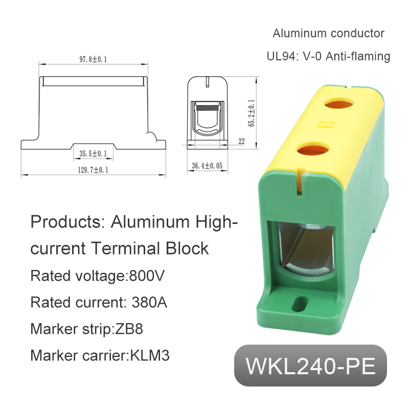 Ground Aluminium Blok Terminal Saat Ini Tinggi