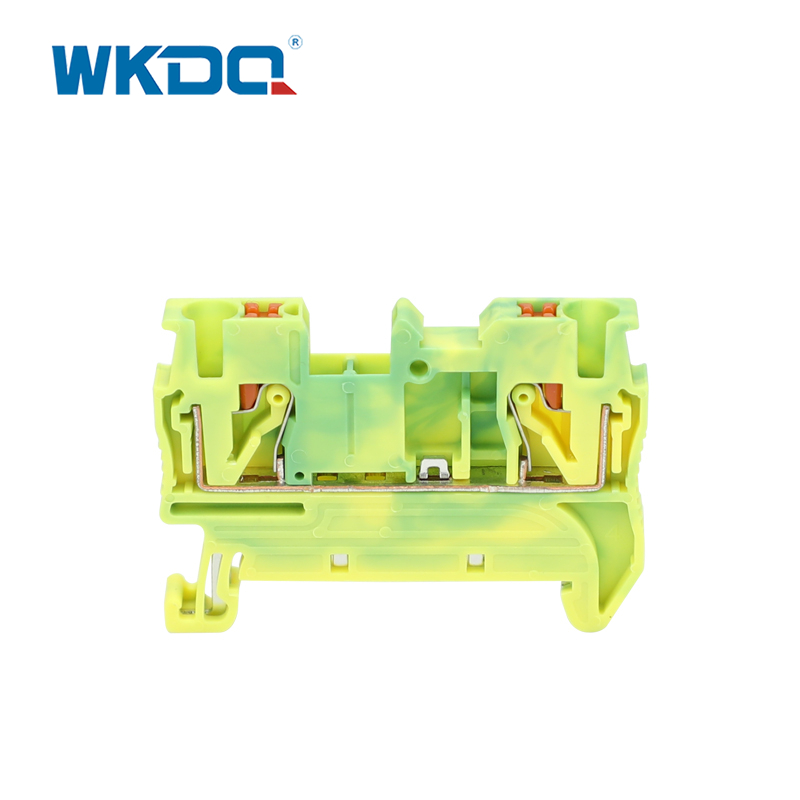 JPT 2.5-PE Konektor Blok Terminal Pembumian Push Fit 31A Nilai Saat Ini 24-12 AWG Ukuran Konduktor Hijau dan Kuning