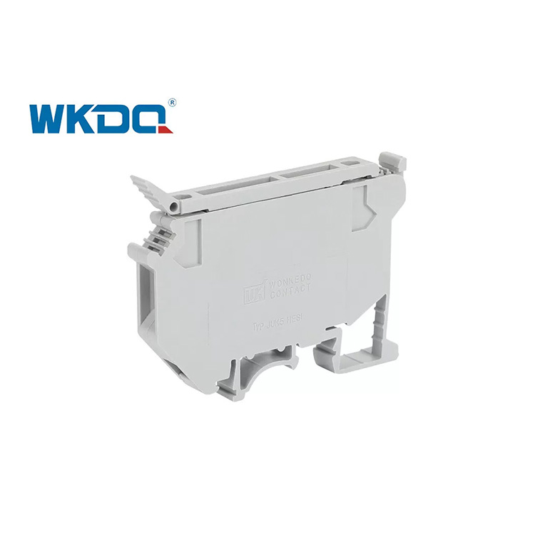 JUK 5-HESI Screw Terminal Block Connector Uk Series Rail Type Warna Abu-Abu Dan Hitam