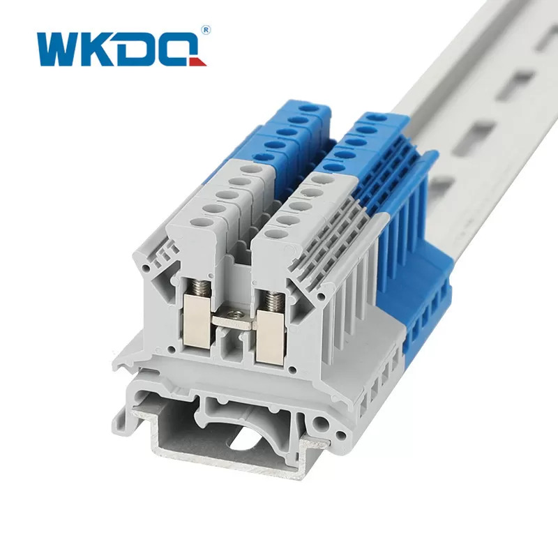 PA66 Din Rail Screw Terminal Block Bukti Api Untuk Menjembatani